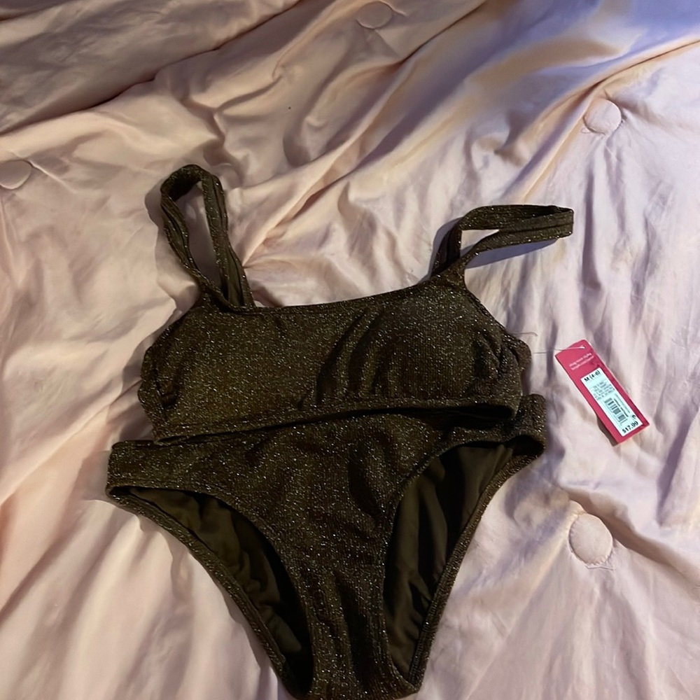 Brown 2 piece bathing suit